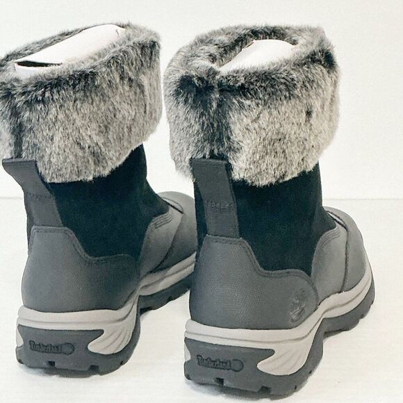 Timberland NWB Sz 9 Jet Black White Ledge Mid PrimaLoft Pull-On Snow Boots - Picture 14 of 15
